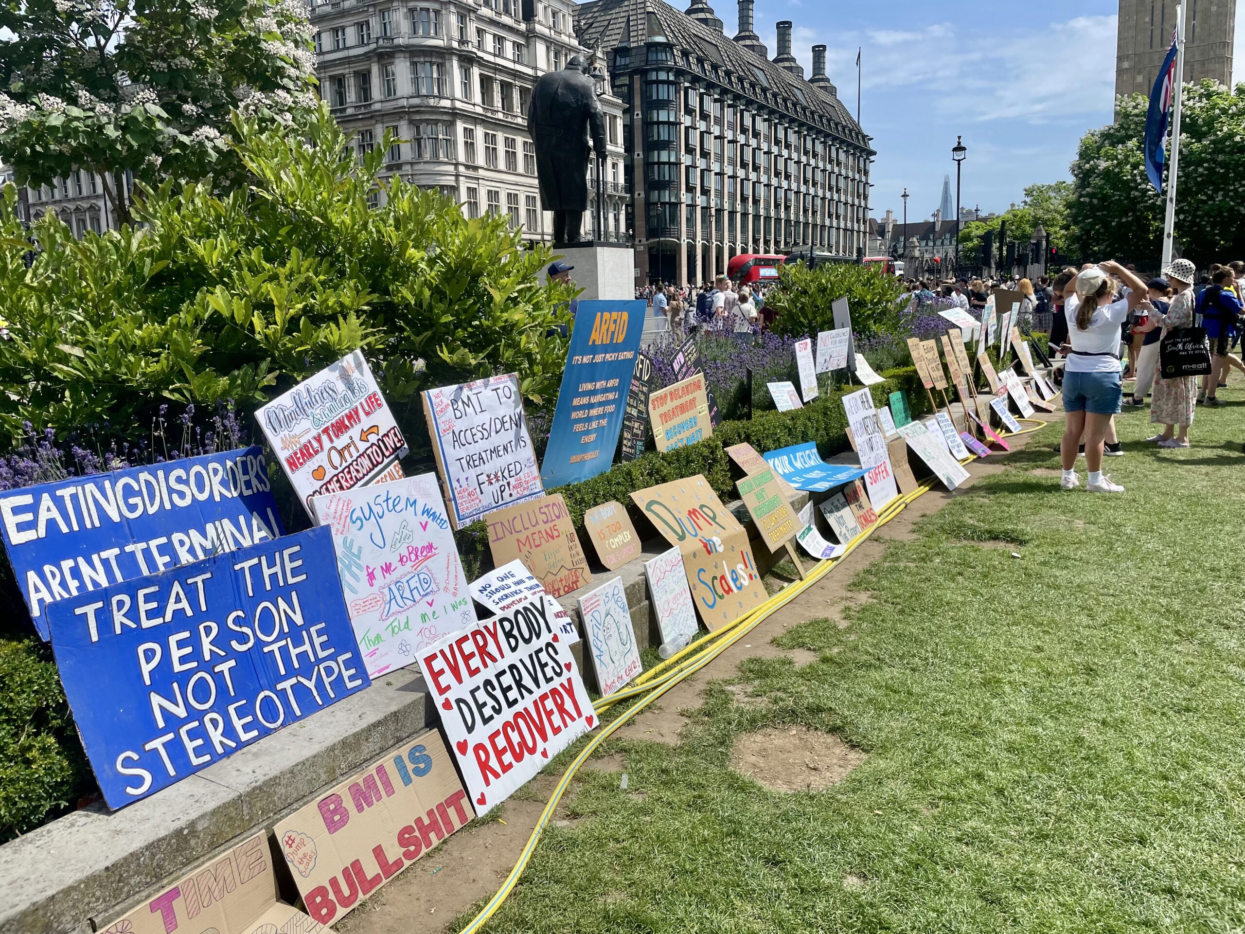 Dump the Scales signs created by attendees and campaigners